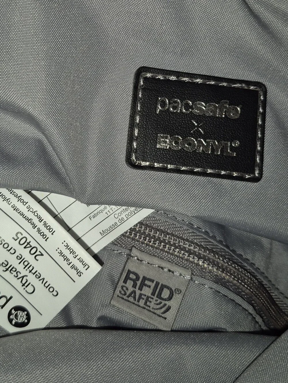 🔥EUC! Pacsafe RFID Citysafe CX Convertible Crossbody Bag 20405 ECONYL Grey